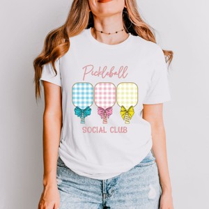 Simply Sage Market Pickleball Checkered Paddles Short Sleeve Tee - 1 of 4