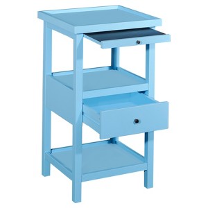 Largo Side Table with Expandable Top Ocean Blue - Powell Company, Blue Blue