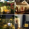 Itopfox 13FT 96 LED Connectable Icicle Lights 8 Modes Warm White Curtain String Lights for Indoor Outdoor Christmas Party Decor 1 Pack - 4 of 4