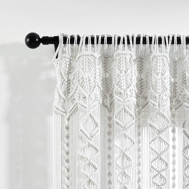 Boho Macrame Textured Cotton Window Curtain Panel - Lush Décor, 3 of 18