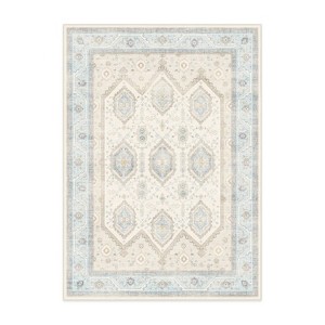 Ruggable Washable Bridgerton Crown Affair Opal Rug Ivory/Blue - 1 of 4