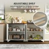 Modern Sideboard Buffet Cabinet - Farmhouse Fluted Doors, Adjustable Shelves, Kitchen Storage Cabinet, Coffee Bar Cabinet, Home Dining Room - 4 of 4