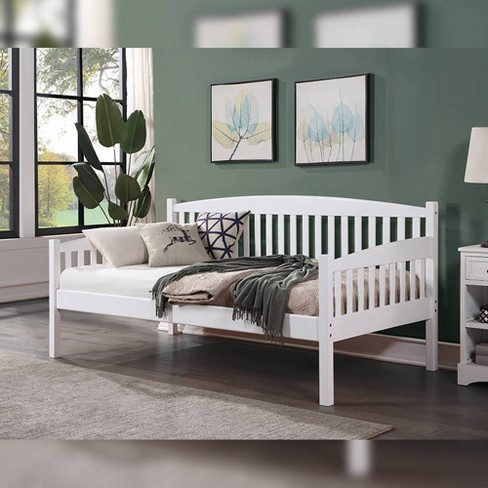 Twin Daybed Caryn Bed White Finish - Acme Furniture: Faux Leather ...