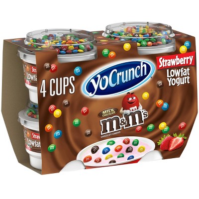 YoCrunch Low Fat Strawberry with M&Ms Yogurt - 4ct/4oz Cups