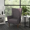 Merrick Lane Traditional Wingback Accent Chair, Faux Leather Upholstery and Wooden Frame and Legs - 2 of 4