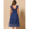 INSPIRE CHIC Women's Summer Midi Sleeveless Smocked Square Neck Tiered Ruffled Wedding Guest Dress - 4 of 4