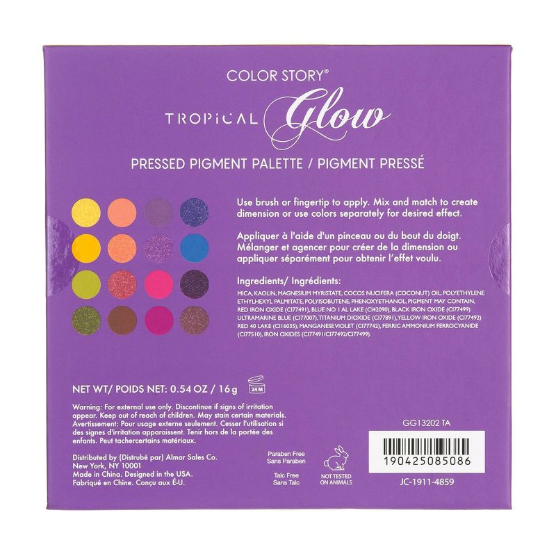 Color Story Pressed Pigment Eyeshadow Palette - Tropical Glow - 0.54oz, 5 of 11