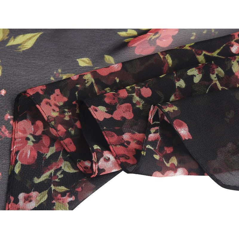 Allegra K Long Chiffon Floral Scarves Lightweight Beach Sunscreen Swimwear Wrap Shawls for Women, 4 of 7