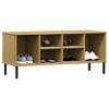 vidaXL Shoe Rack with Metal Legs Brown 41.7 in.x13.8 in.x17.7 in. Solid Wood OSLO - 3 of 4