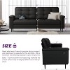 TYBOATLE Black Faux Leather Sofa Couches for Living Room, Comfy Small Loveseat w/USB and Wide Arms, 2/3 Seater 85" Office Couch for Apartment Bedroom - 3 of 4