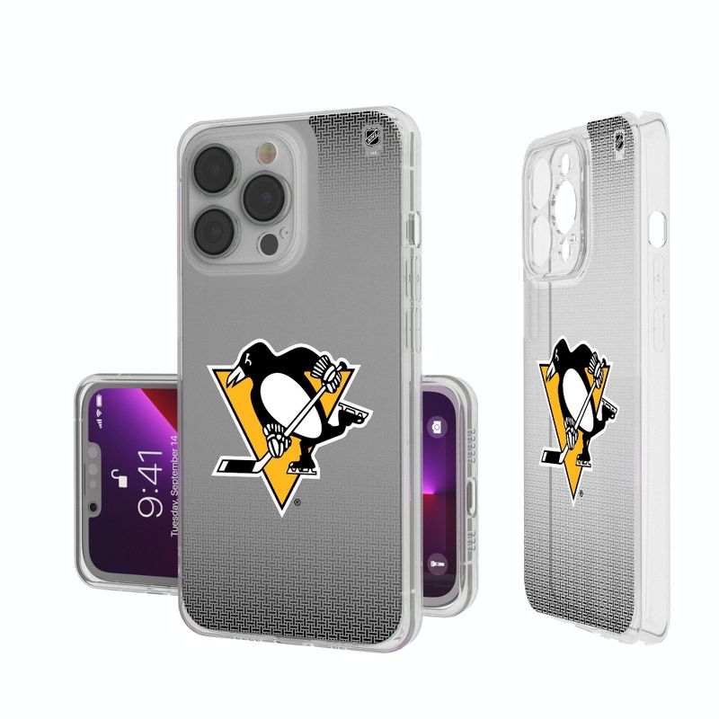 Keyscaper Pittsburgh Penguins Linen Clear Phone Case, 1 of 7