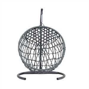 OUTSUPPLY Cat Swing Bed with Stand & Cushion, Rattan Wicker Hanging Hammock for Cats and Small Dogs, Indoor/Outdoor - 1 of 4