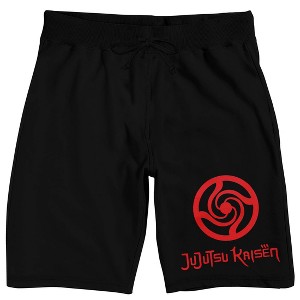 Jujutsu Kaisen Title Symbol Men's Black Graphic Sleep Shorts - 1 of 4