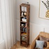 VECELO Tall Narrow Corner Bookcase, Enclosed Free-Standing Storage Cabinet with Open Shelves and Dust-Free Organization, White/Black/Brown - 4 of 4