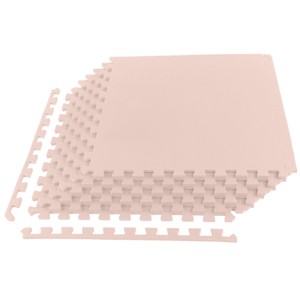 Stalwart 24sqft Foam Floor Tiles Play Mat, Pink - 1 of 4