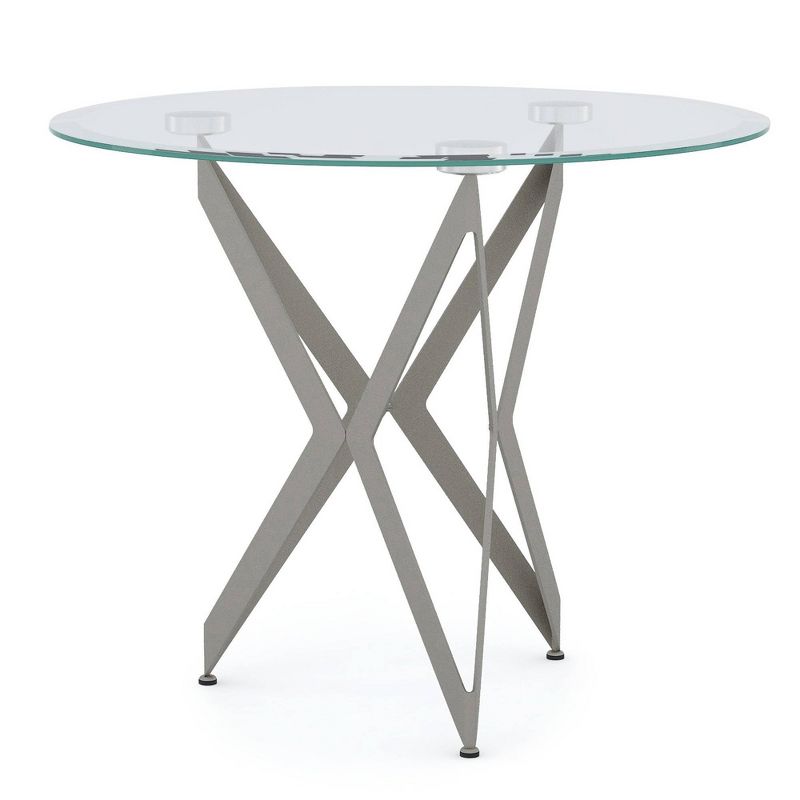 Braylyn Round Glass Top Contemporary End Table Champagne - miBasics, 1 of 7