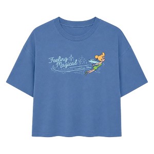 Women's Tinker Bell Feeling Magical Boxy T-Shirt - Denim Blue