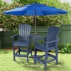 Aoodor Tall Adirondack Chairs Set of 2, HDPE Patio Bar Stool with Connecting Tray,All-Weather Balcony Chair - 3 of 4
