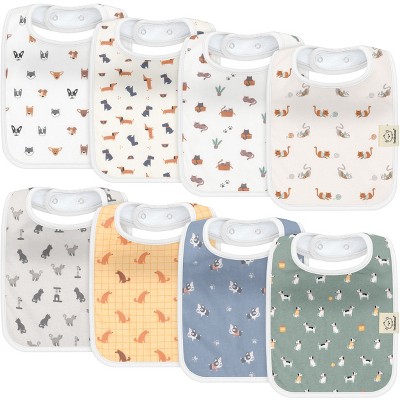 KeaBabies 8-Pack Organic Baby Bibs for Boy, Girl, Drool Bibs, Baby Bib for Girls, Boys,  Newborn Teething Bibs