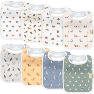 KeaBabies 8-Pack Organic Baby Bibs for Boy, Girl, Drool Bibs, Baby Bib for Girls, Boys,  Newborn Teething Bibs - 1 of 4