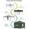10x10FT Pop Up Canopy Tent, Folding Tent Shelter with 4 Removable Sidewalls, Easy Setup Outdoor Canopy, Height Adjustable Shelter Gazebos - 2 of 4