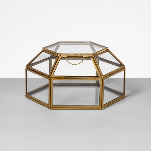 7 7 X 4 2 Decorative Glass Display Box Gold Opalhouse Target