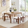 Kumasinova 19.7"H Farmhouse Dining Chairs Set of 2,Eco-Friendly Rubberwood Accent Side Chairs for Kitchen and Dining Room,250lbs Capacity,White/Brown - 2 of 4