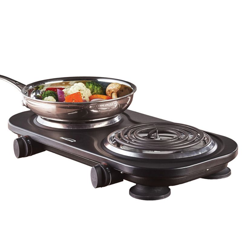 Brentwood Electric 1500W Double Burner in Black, 2 of 8