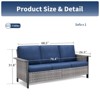 Buenhomino Wicker Outdoor Patio Sofa Patio Furniture Loveseat, All Weather Wicker 3-Seater Outdoor Furniture Sofa - 3 of 4