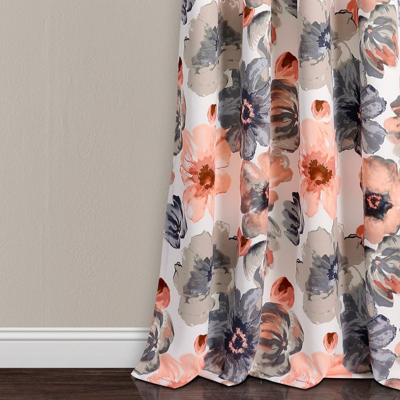 Home Boutique Leah Room Darkening Window Curtains Set - Coral and Gray - 52 x 84, 3 of 5