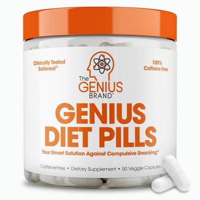 Genius Diet Pills – Smart Weight Loss & Appetite Suppressant for Women & Men – 50 Natural Veggie Capsules