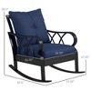 2 Piece Outdoor Wicker Rocking Chairs Rattan Porch Rockers with Cushions, Aluminum Frame for Garden, Patio - 3 of 4
