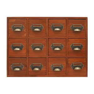 YIYIBYUS 12 Drawers Storage Cabinet, Wooden Desktop Medicine Organizer Cabinet - 1 of 4