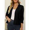 Coolmee Women's 3/4 Sleeve Cropped Cardigan Knit Sweaters Lightweight Open Front Shrug Bolero - 4 of 4