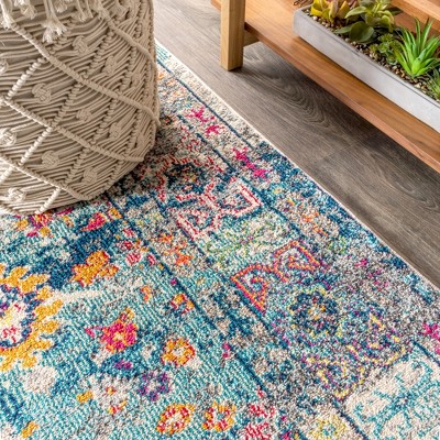 Bohemian Flair Multicolor Medallion Synthetic Area Rug 3x5
