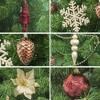 Aoibox 101pcs Christmas Tree Ornaments Burgundy Brown Champagne Star Topper Balls Nutcracker Snowflakes Poinsettia Garland Set - 4 of 4