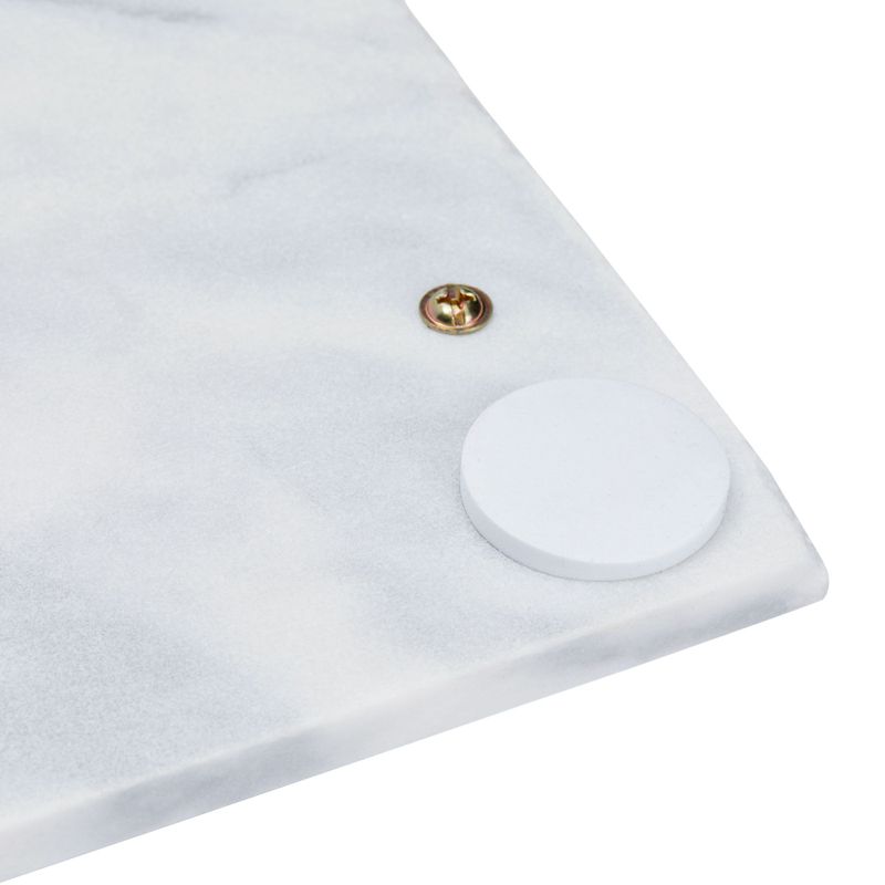 Rectangle Marble Serving Tray, Jewelry Trinket Tray, Perfume Tray, Bathroom Toilet Vanity Tray with Handle (White 15"x7.5"x0.4"), 4 of 10