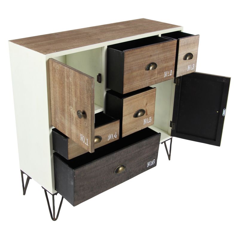 Wood and Metal 7 Drawer Buffet White/Black - Olivia & May, 3 of 22