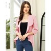 BLUEMING Womens 3/4 Sleeve Cropped Blazer Open Front Cardigan Business Casual Collarless Work Jacket Shrug - 4 of 4