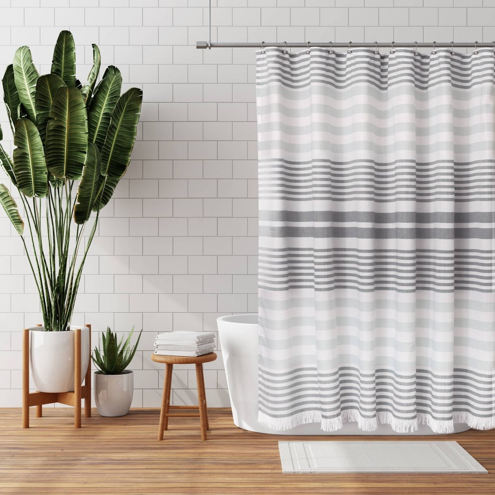 Photos - Shower Curtain Hammam Fringe Fabric  - Zenna Home