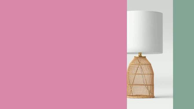 Rattan Diagonal Weave Table Lamp Tan - Opalhouse™, 2 of 12, play video