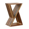 Natural Accent Table with Hourglass Shape, Geometric Design, Eco-Friendly Reclaimed Wood for Living Room - 2 of 4