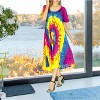 LA LEELA Women's Summer Relaxed Pullover House Wear Dresses M-L 2966 - 2 of 4
