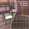 Tangkula 2PCS Patio PE Rattan Wicker Dining Armchairs Outdoor Chair w/ Removable Cushion - 3 of 4