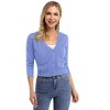 Women's Casual Open Front Knit Cropped Bolero Shrug 3/4 Sleeve Cardigan Sweater - 2 of 4