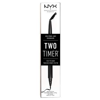 NYX Professional Makeup Two Timer Dual Ended Eye Liner Black - 0.037 fl oz