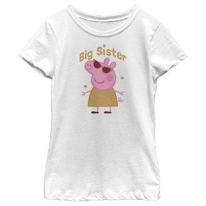 Girl's Peppa Pig Big Sister T-Shirt - 1 of 4