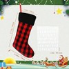6 Pack Burlap Buffalo Plaid Stockings Large 18 Inch Xmas Stockings with 6 Letter Adhesive Vinyl Sticker Tree Hanging Decorations - 3 of 4