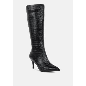 Uptown Pointed Mid Heel Calf Boots - 1 of 4