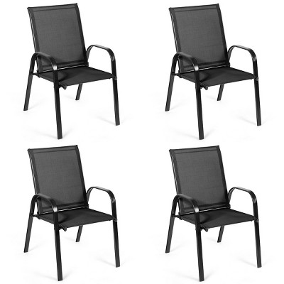 Tangkula 4-Piece Patio Chairs Camping Garden Chairs with Armrest & Backrest